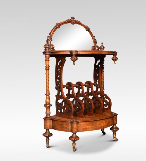 Victorian Burr Walnut Veneered Canterbury