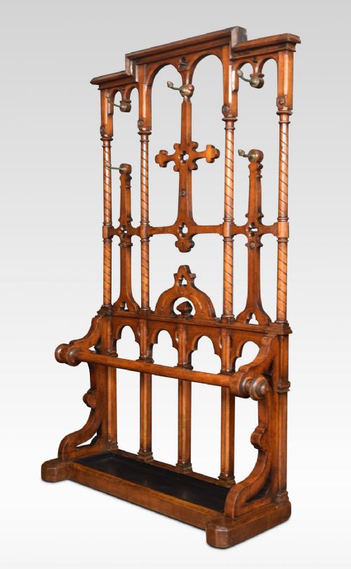 19th Century Oak Hall Stand in the Manner of Pugin