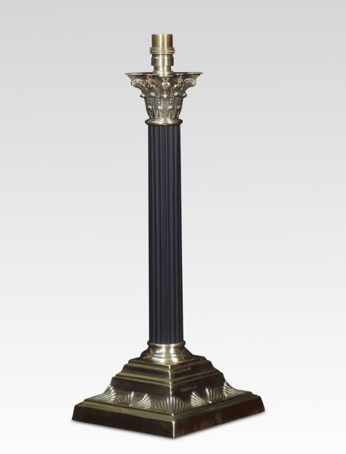 Brass Corinthian Column Table Lamp