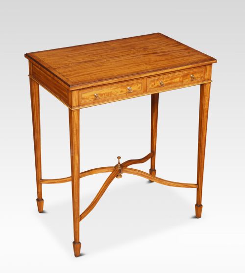 Satinwood Two Drawer Side Table by Jas Shoolbred