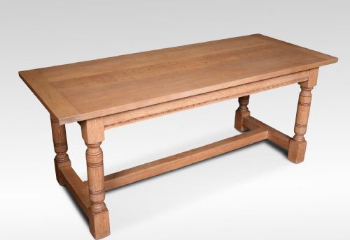 Limed Oak Plank Top Refectory Table