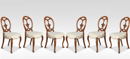 Set of Six Walnut Dining Room Chairs