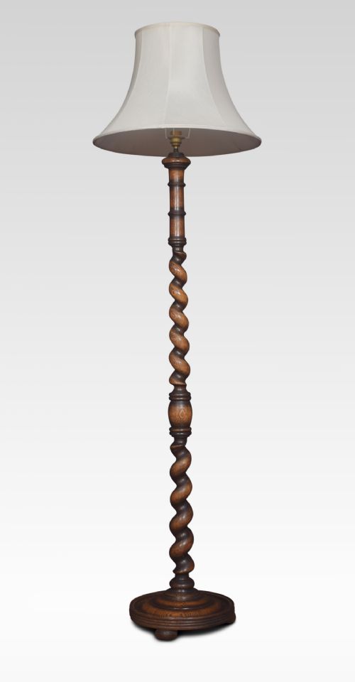Carved Oak Standard Lamp