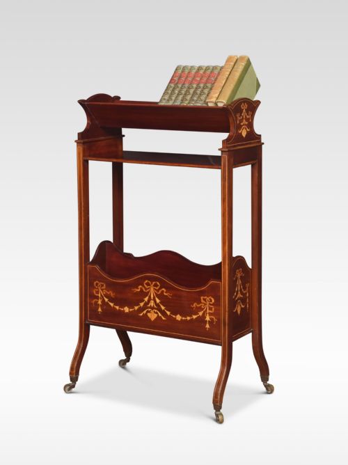 Regency Style Mahogany Inlaid Book Trough