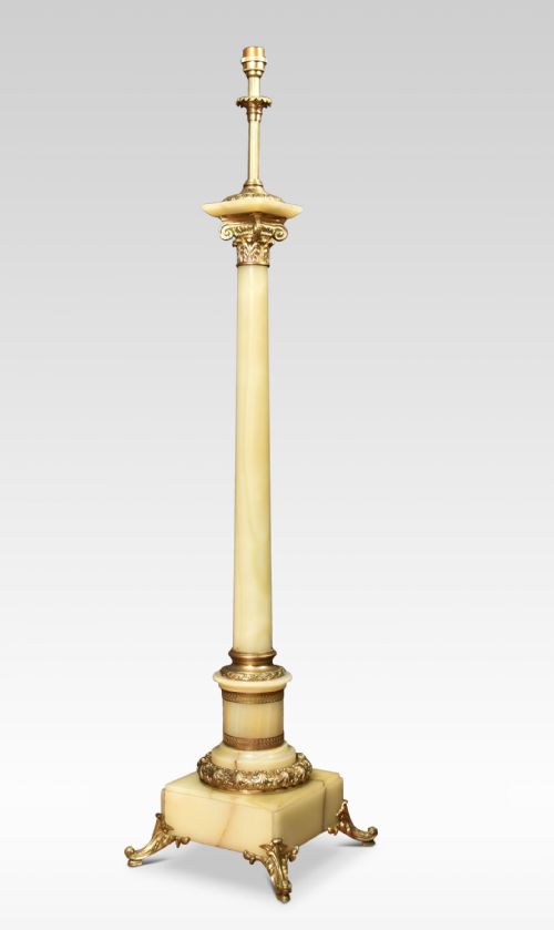 Onyx and Gilt-metal-mounted Standard Lamp