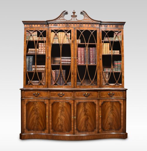George III Style Mahogany Serpentine Fronted Bookcase