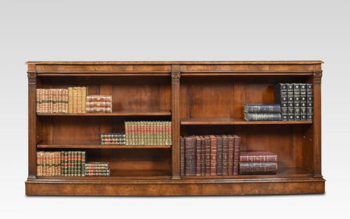 Large Walnut Dwarf Open Bookcase