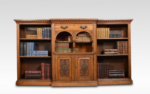 Reformed Gothic Golden Oak Open Bookcase