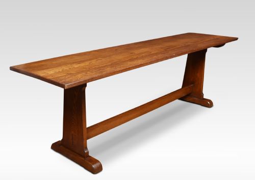 Large Oak Plank Top Refectory Table