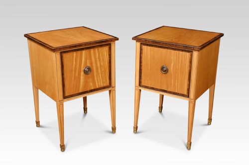 Pair of Satinwood Bedside Cabinets