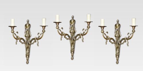Three Ormolu Two-branch Wall Lights