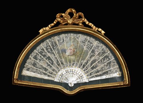 19th Century Mother of Pearl Lace Fan