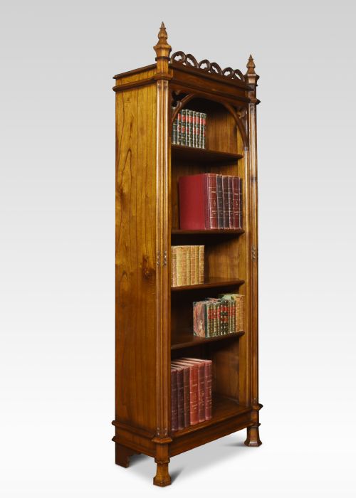 Gothic Revival Oak Open Bookcase