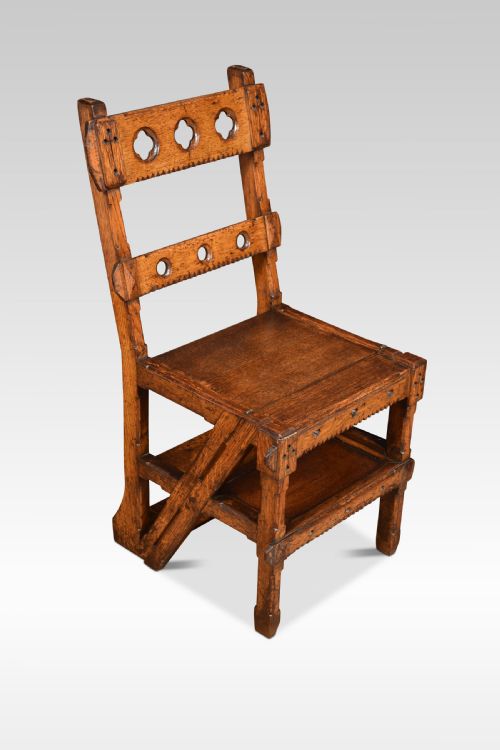 Gothic Revival Oak Metamorphic Chair