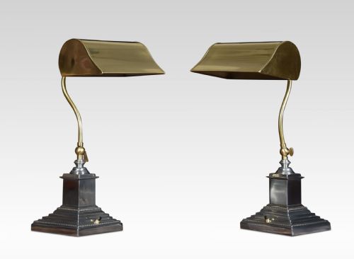 Pair of Adjustable Bankers Desk Lamps