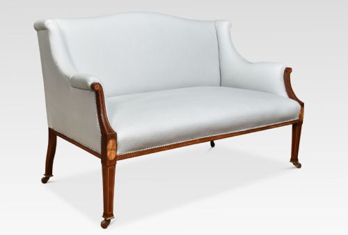 Sheraton Revival Mahogany Inlaid Settee