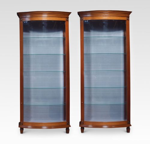 Pair of Mahogany Bow Fronted Display Cabinets