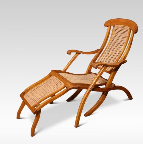 Walnut Framed Folding Steamer Deck Chair