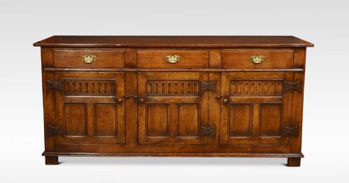 Oak Three Drawer Dresser Base
