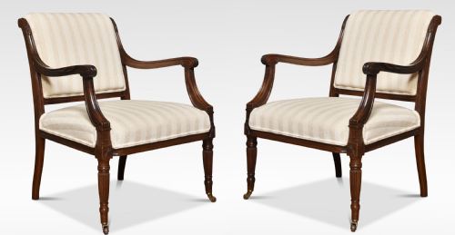 Pair of Mahogany Armchairs