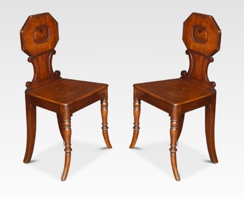 Pair of Mahogany Hall Chairs