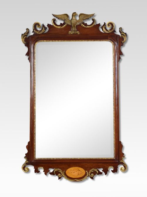 George II Style Mahogany and Gilt Wood Mirror