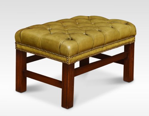 Leather Deep Buttoned Stool