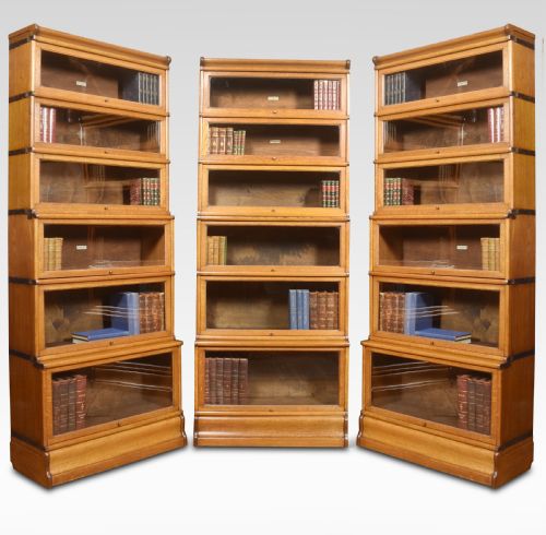 Set of Three Oak Globe Wernicke Six Section Bookcases