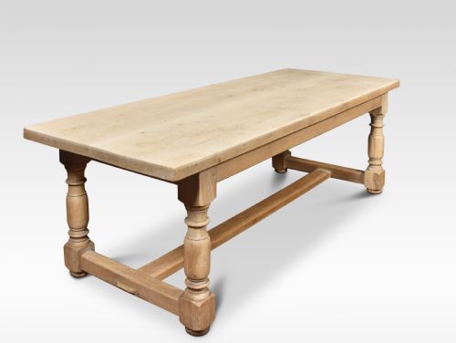 Bleached Oak Plank Top Refectory Table
