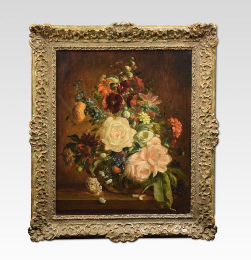 Oil on Board Still Life of Flowers