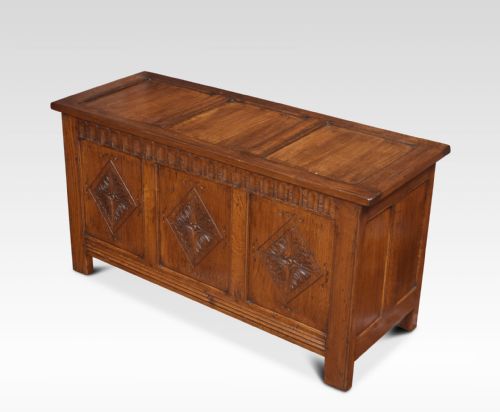 Oak Carved Coffer Chest