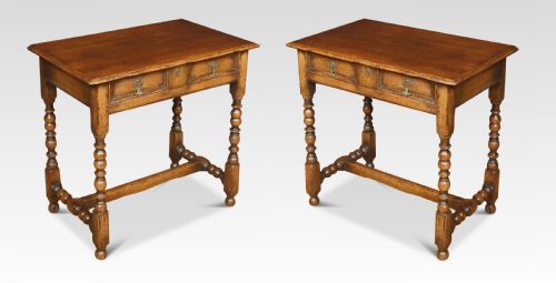 Pair of 17th Century Style Oak Side Tables