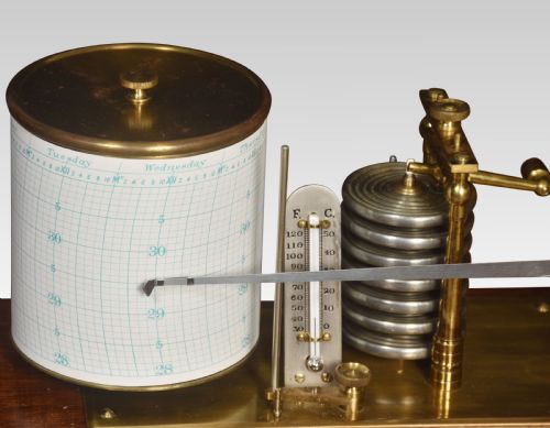 WALNUT CASED BAROGRAPH - ADDITIONAL PHOTO 3