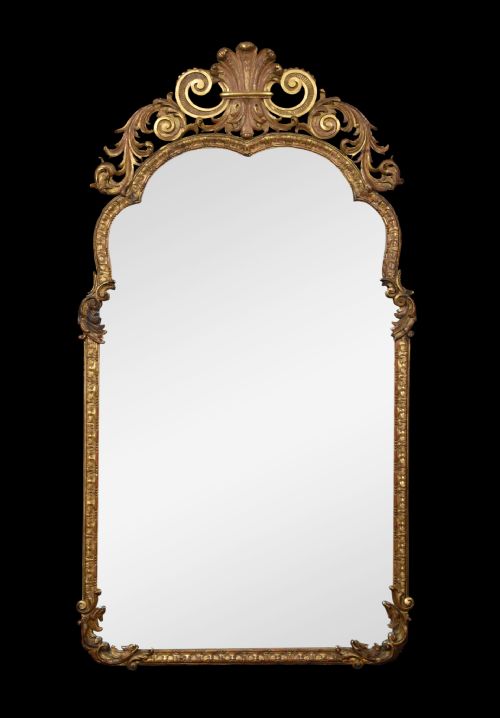 Large Rococo Revival Giltwood Mirror