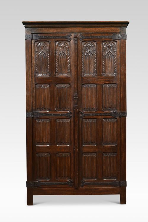 Gothic Revival Oak Wardrobe