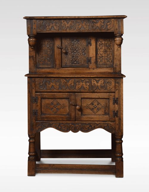 17th Century Style Dwarf Oak Court Cupboard