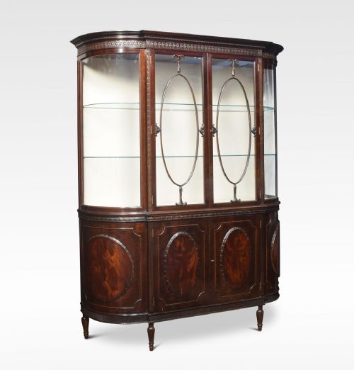 Substantial Mahogany Bow Ended Display Cabinet