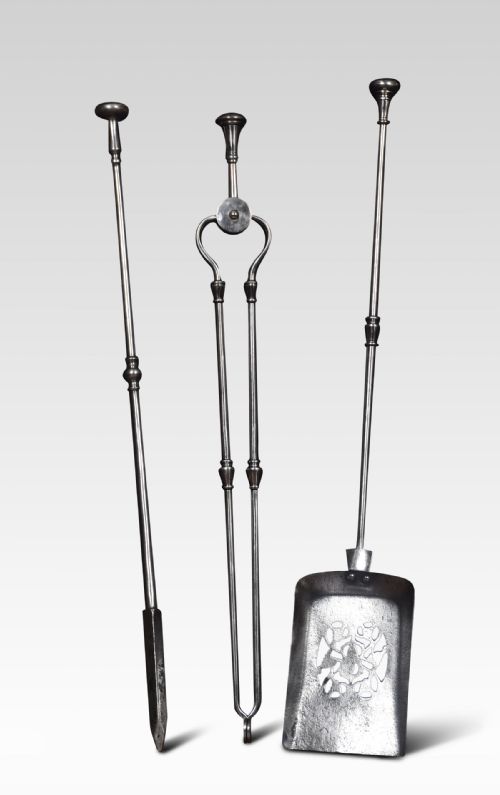 Polished Steel Triple Companion Fire Tools