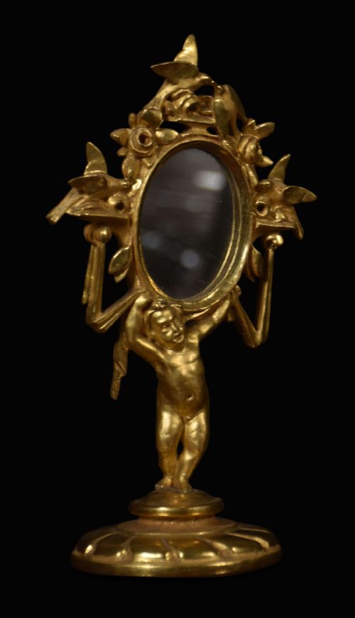 Renaissance Revival Italian Miniature Table Mirror
