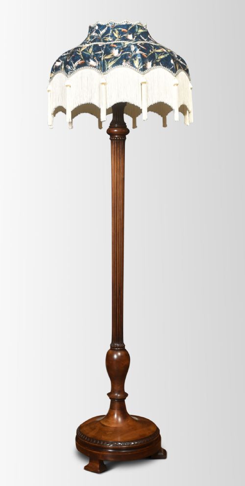 Carved Walnut Standard Lamp