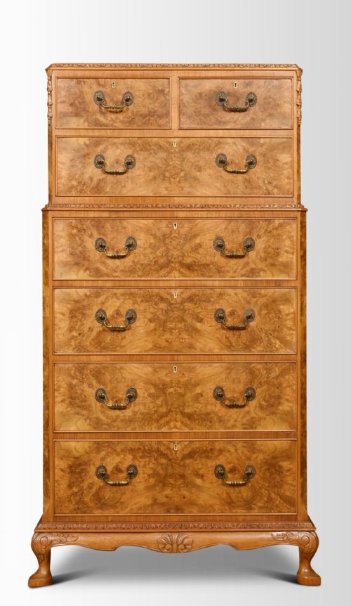 Tall Walnut Chest of Drawers