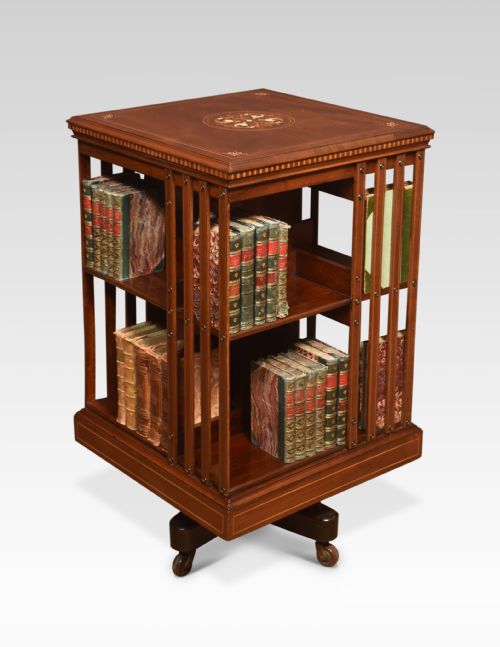 Mahogany Inlaid Revolving Bookcase