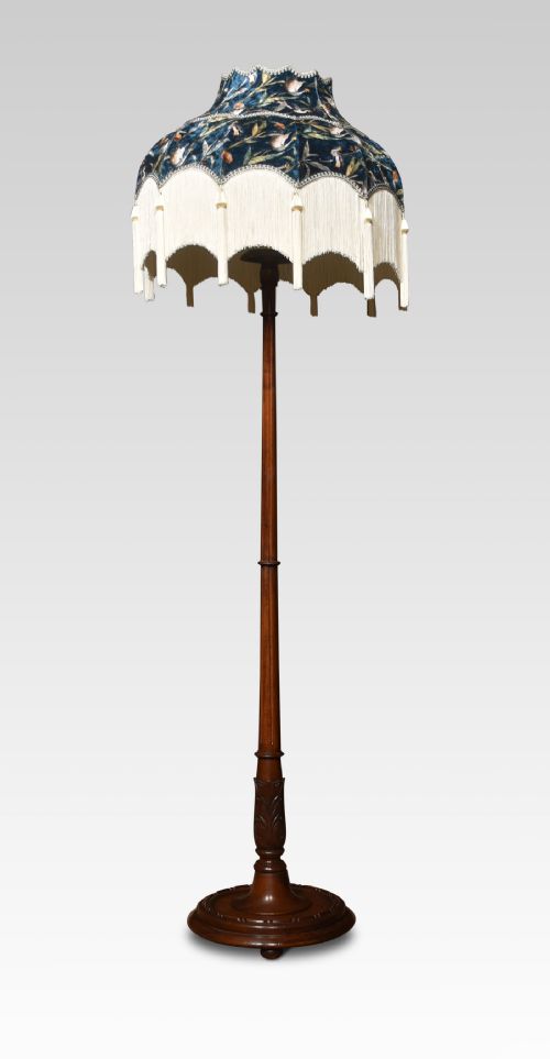 Carved Mahogany Standard Lamp