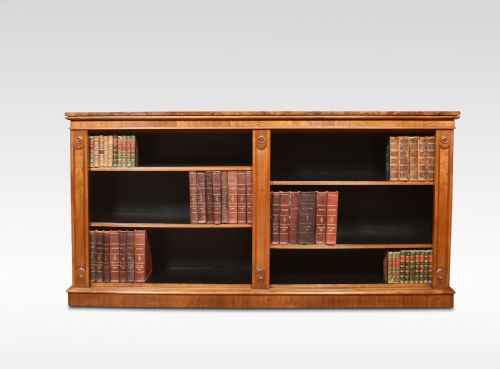 Large Walnut Dwarf Open Bookcase
