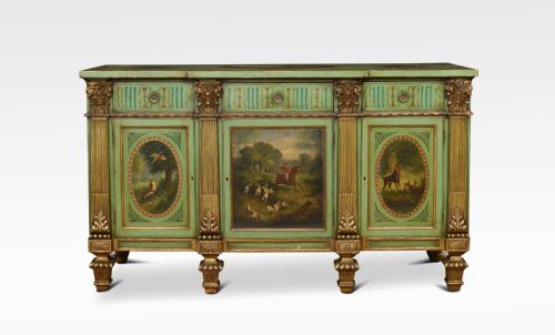 Painted and Gilded Breakfront Sideboard