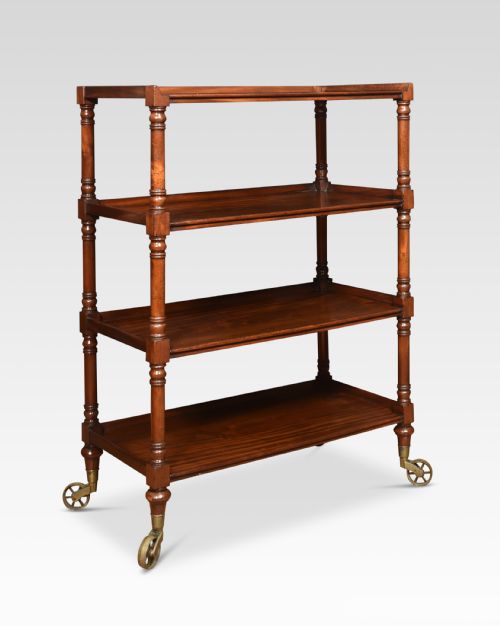 Mahogany Four Tier Drinks Trolly