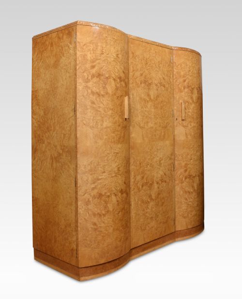 Walnut Three Door Compactum Wardrobe