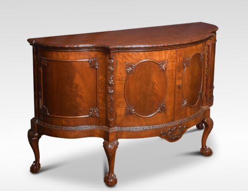George III Style Serpentine Mahogany Sideboard