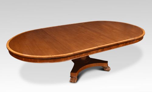 Mahogany Inlaid Pedistal Extending Dining Table