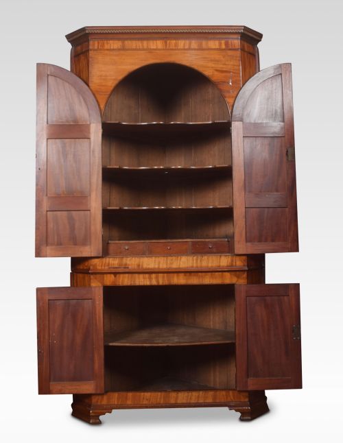 SUBSTANTIAL COUNTRY HOUSE MAHOGANY CORNER CUPBOARD - ADDITIONAL PHOTO 3
